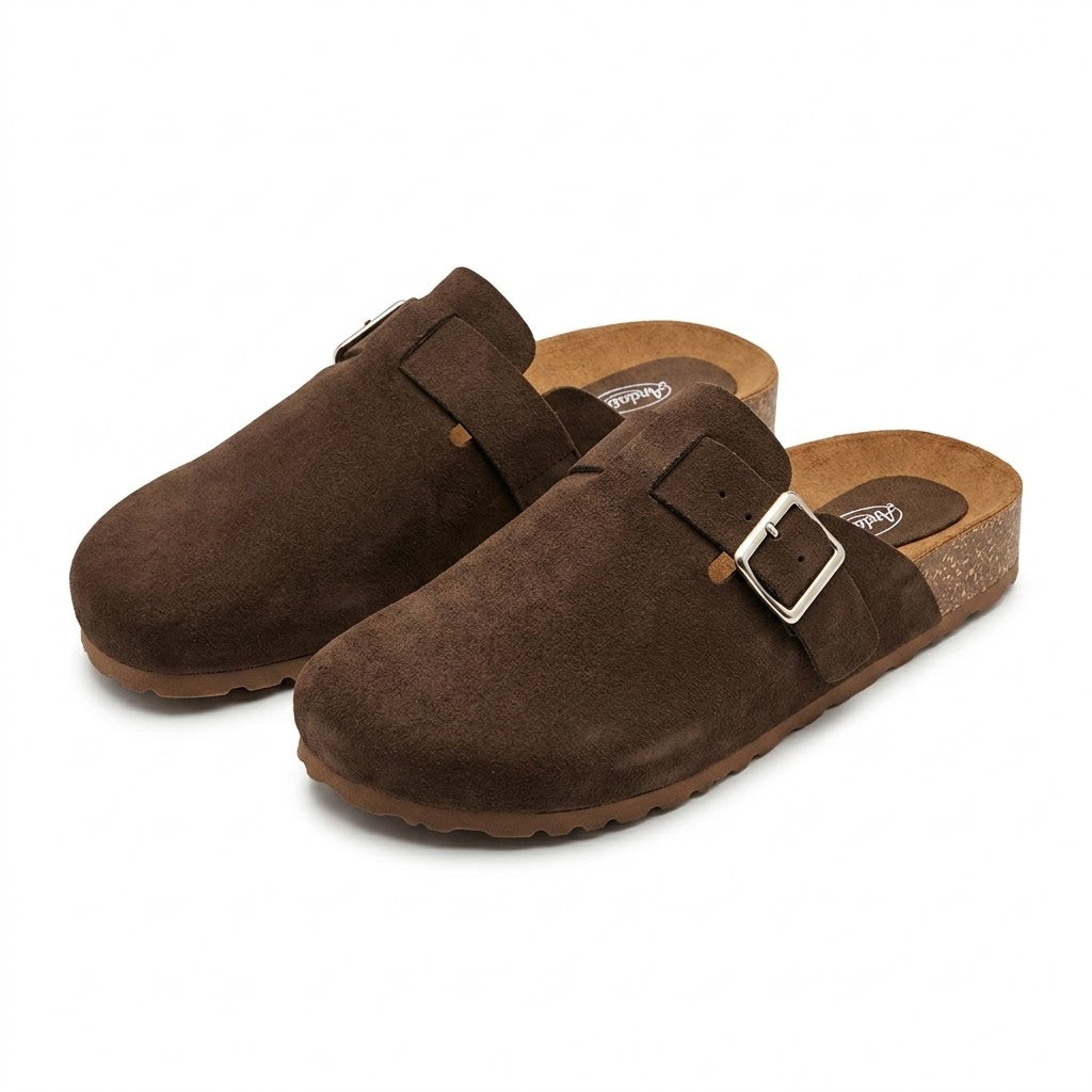 ZUECO MULE GAMUZA HEBILLA CORCHO - vista 2