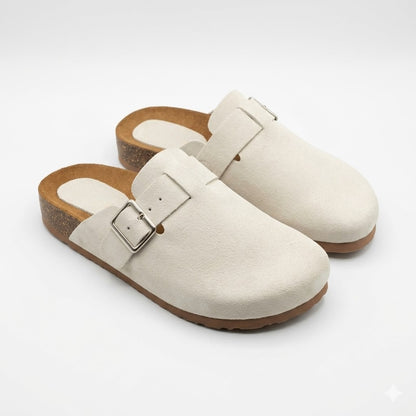 ZUECO MULE GAMUZA HEBILLA CORCHO - vista 3